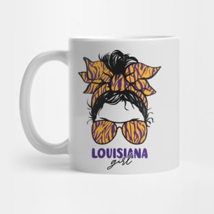 Proud Louisiana Girl Letting My Roots Show // Messy Hair Don't Care Louisiana Tiger Stripes Mug